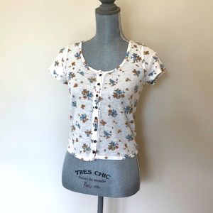 NWT American Eagle floral print crop top.